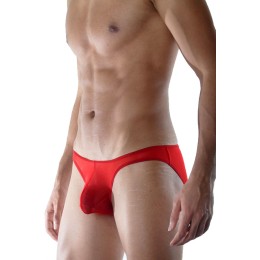 Красные мужские трусы-слипы из полупрозрачного материала