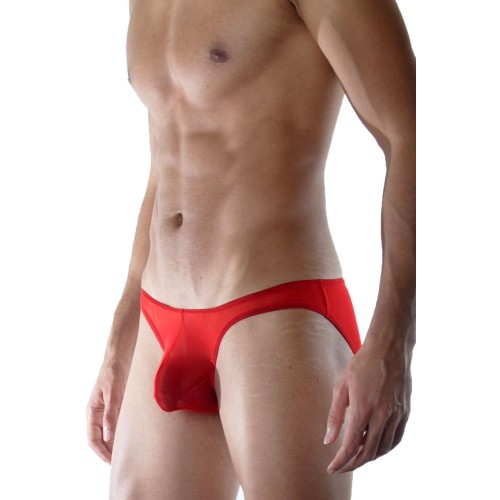 Красные мужские трусы-слипы из полупрозрачного материала