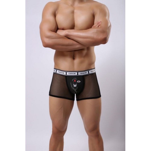 Сетчатые трусы-боксеры Cockcon Trunks с принтом на гульфике