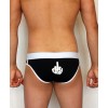 Черные трусы-слипы с провокационным принтом на задней части