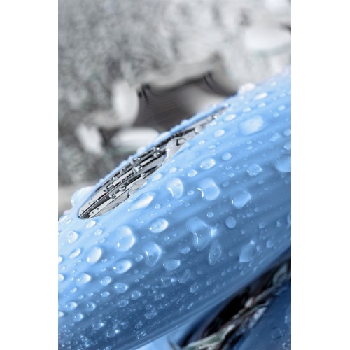 Голубой силиконовый вибратор с электростимуляцией TESLA G-POINT - 21 см.