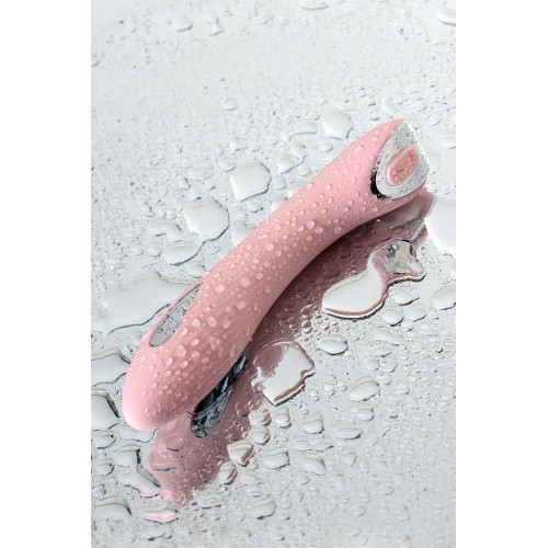 Розовый силиконовый вибратор с электростимуляцией TESLA G-POINT - 21 см.