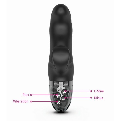 Черный вибратор-кролик с электростимуляцией Hop Hop Bob - 16 см.