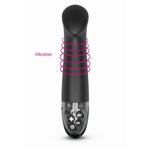 Черный вибратор с функцией электростимуляции Right on Ron - 17 см.