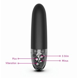 Черный вибратор с электростимуляцией Sleak Freak - 14 см.