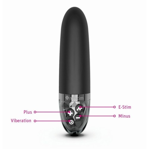 Черный вибратор с электростимуляцией Sleak Freak - 14 см.