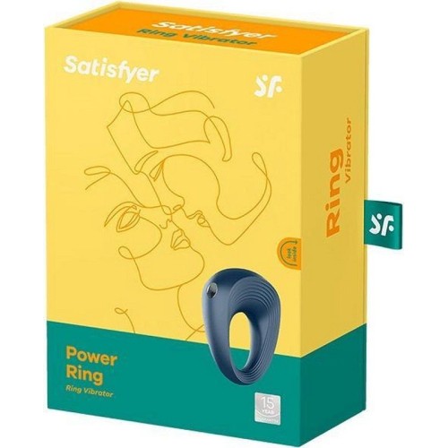 Синее эрекционное кольцо на пенис Satisfyer Power Ring
