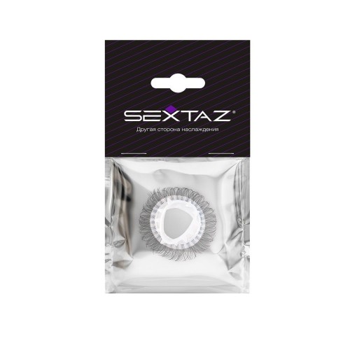 Эластичное эрекционное кольцо с длинными черными «ресничками»