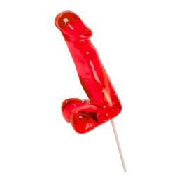 Красный леденец в форме члена со вкусом виски - 173 гр.