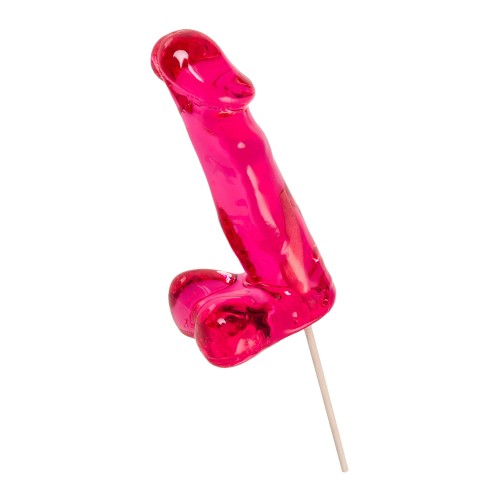 Розовый леденец в форме члена со вкусом айриш крим - 173 гр.