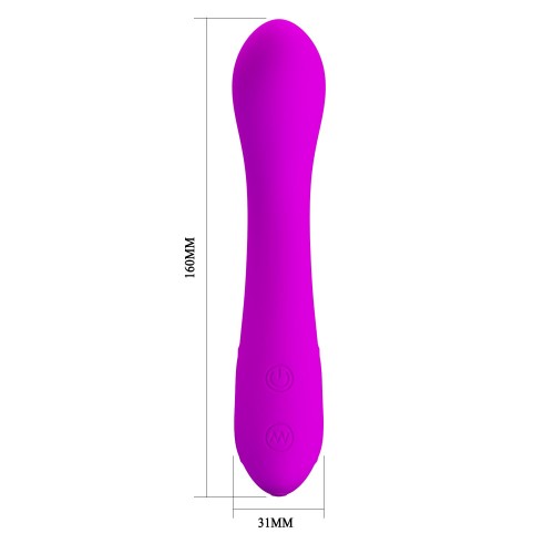 Лиловый изогнутый вибратор Tony - 16 см.