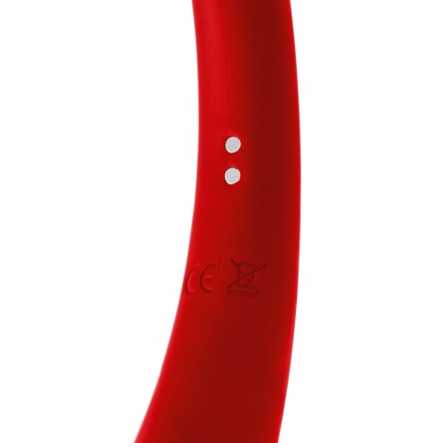 Красный двусторонний вибратор - 35 см.