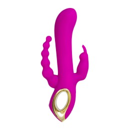 Лиловый тройной вибратор Trinny - 21,5 см.