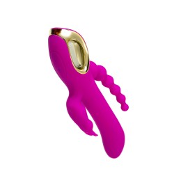 Лиловый тройной вибратор Trinny - 21,5 см.