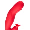 Красный вибратор Redli с двигающейся головкой - 21 см.