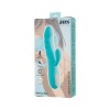 Голубой вибратор-ротатор с клиторальной стимуляцией Merry-Swi - 20,7 см.