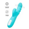 Голубой вибратор-ротатор с клиторальной стимуляцией Merry-Swi - 20,7 см.