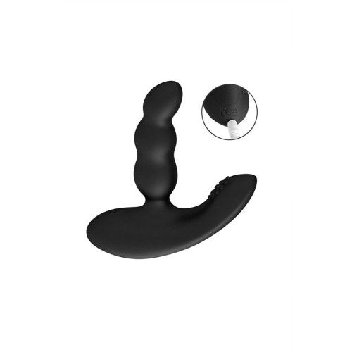 Черный силиконовый стимулятор простаты Levett Nitoc с пультом ДУ