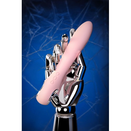 Розовый силиконовый вибратор с электростимуляцией GALVANI VIBE - 21 см.