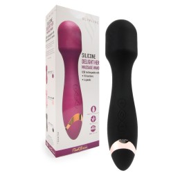 Черный силиконовый wand-вибратор - 18,5 см.