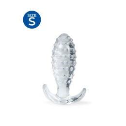 Прозрачная анальная пробка с шишечками - 6,5 см.