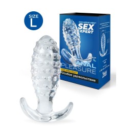 Прозрачная анальная пробка с шишечками - 10 см.