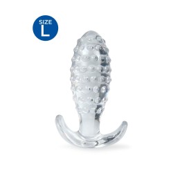 Прозрачная анальная пробка с шишечками - 10 см.