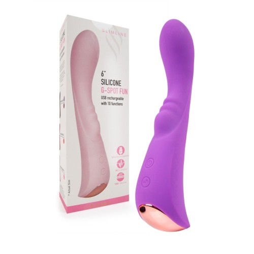 Фиолетовый вибратор для G-стимуляции - 19,1 см.