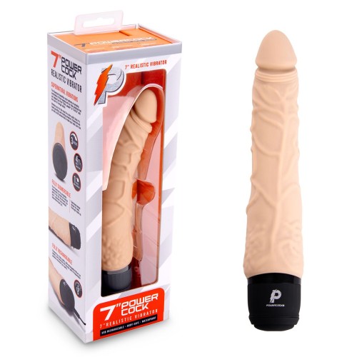 Телесный вибромассажер 7’’ Realistic Vibrator - 20 см.