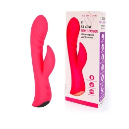 Красный перезаряжаемый вибратор-кролик - 19,1 см.