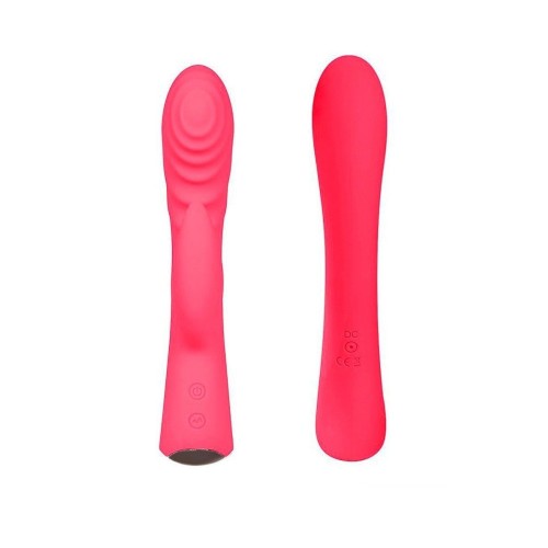 Красный перезаряжаемый вибратор-кролик - 19,1 см.