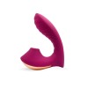Сливовый вибромассажер с вакуумной стимуляцией клитора
