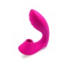 Ярко-розовый вибромассажер с вакуумной стимуляцией клитора