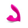 Ярко-розовый вибромассажер с вакуумной стимуляцией клитора