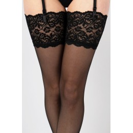 Чулки под пояс на широкой ажурной резинке