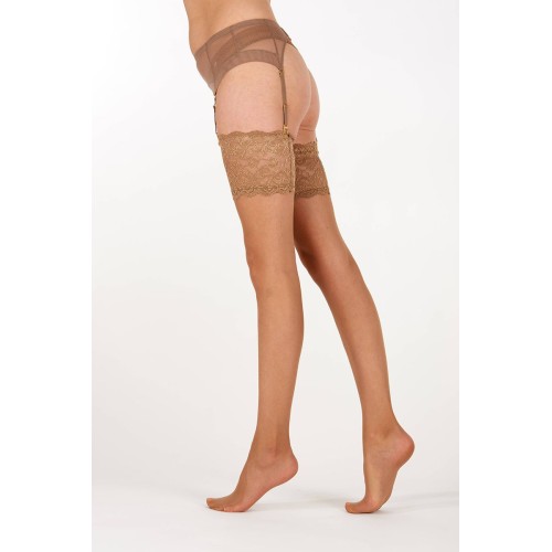 Чулки под пояс на широкой ажурной резинке