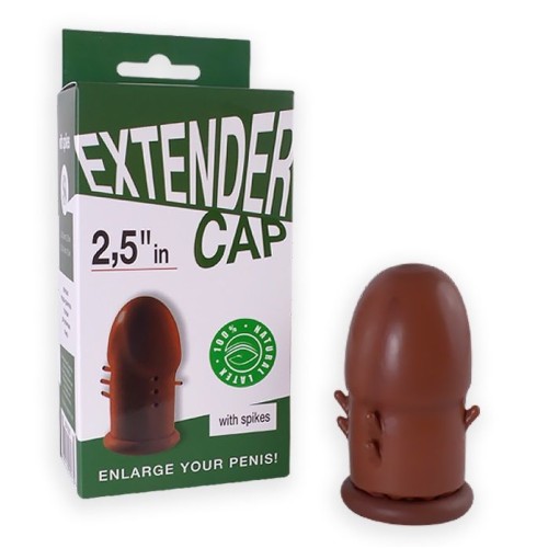 Коричневый латексный удлинитель пениса 2.5 in с шипиками