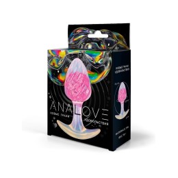 Розоватая анальная пробка со спиралевидным рельефом - 9 см.