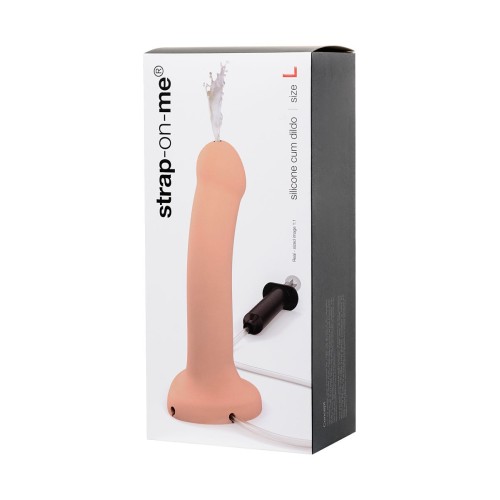 Телесный фаллос с имитацией эякуляции Silicon Cum Dildo L - 19,6 см.
