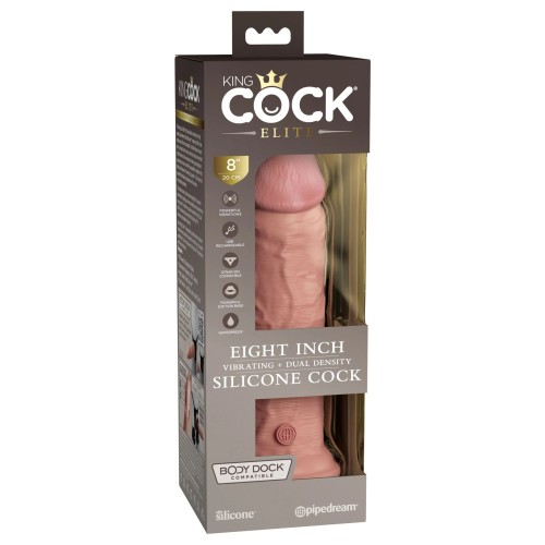 Телесный вибратор-реалистик 8  Vibrating Silicone Dual Density Cock - 22 см.