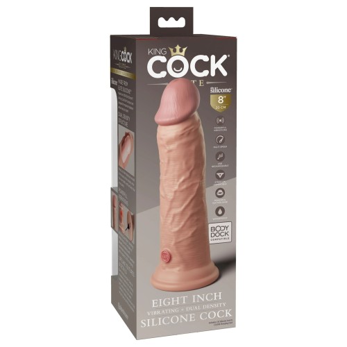 Телесный вибратор-реалистик 8  Vibrating Silicone Dual Density Cock - 22 см.