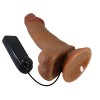 Темно-бежевый вибратор с подвижной кожей Zebulon - 19,4 см.