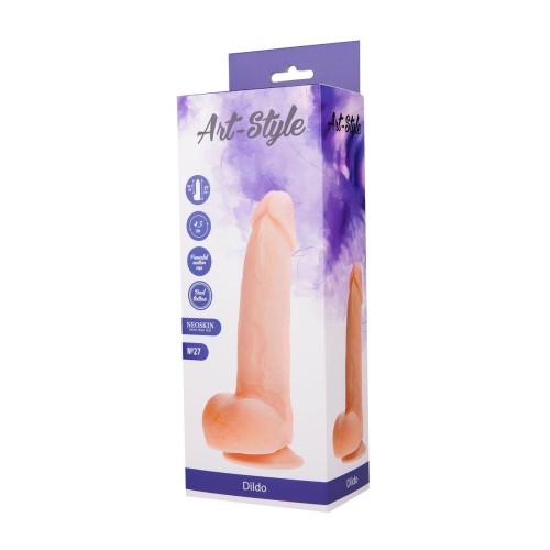 Фаллоимитатор с мошонкой на присоске ART-Style №27 - 21 см.