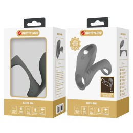 Серая насадка для пениса с вибростимуляцией