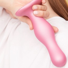 Розовая насадка Strap-On-Me Dildo Plug Curvy size M
