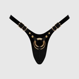 Черный пояс для фиксации насадок Strap-On-Me Leatherette Harness Fabulous
