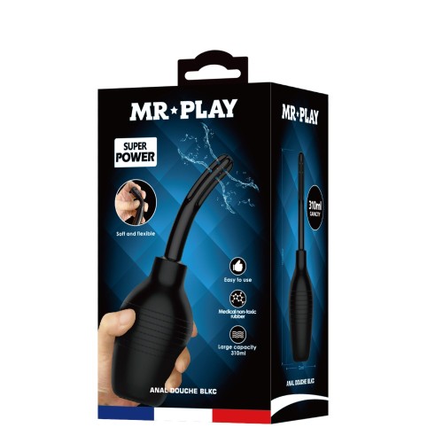 Черный анальный душ с гибким наконечником