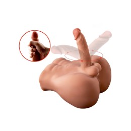 Телесный мужской торс с вибрацией и возвратно-поступательными движениями Bartlett