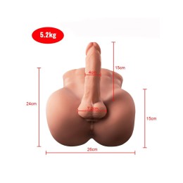 Телесный мужской торс с вибрацией и возвратно-поступательными движениями Bartlett