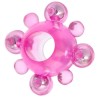 Розовое эрекционное кольцо c бусинками